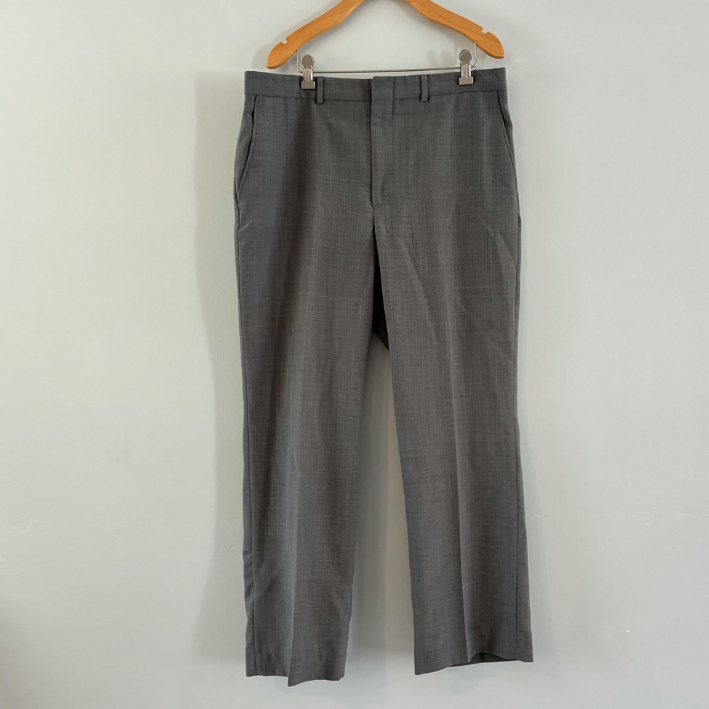 Towncraft Dress Pants 36x29 Wool Blend Flat Front Straight Office Classic Preppy